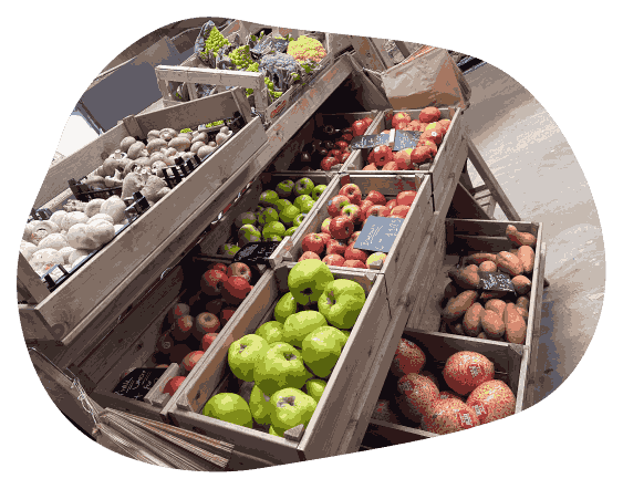 fresh fruit at the farm shop