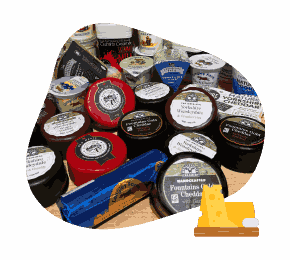 Cheeses at The Farm Shop